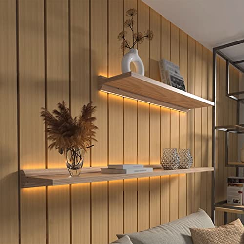 EYCOAL - Scaffale sospeso per gaming, da parete, in legno, con luci a