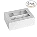 Hammont Window Box with Six Sections - 6 Pack - 7”x5”x2.5” - Silver Colored Versatile Bakery Boxes Perfect for sharing Snacks and Cookies | 6 Insert Sections Gift Boxes