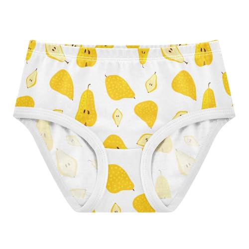 Yellow Pears White Panties Little Girl Toddler Girls Underwear Cotton Durable Underpants Briefs 2t