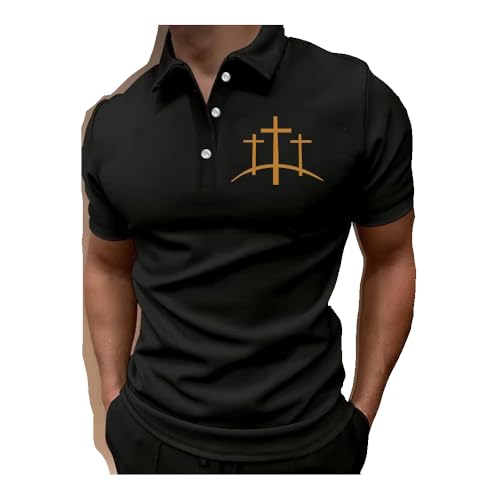 Men's Faith Printed Casual Polo Shirt Christian Tshirts