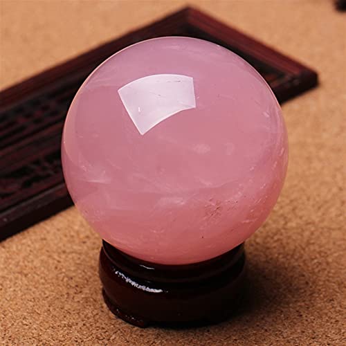 Boule de cristal rose de 9cm, décoration maison lucky et lithothérapie ésotérique