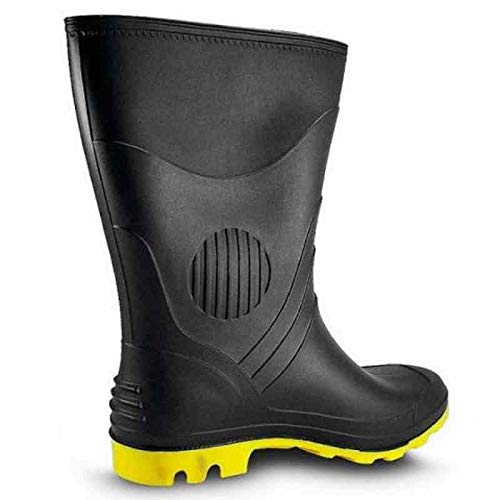 Bota Borracha Pvc Galocha de Chuva Solado Amarelo Motoqueiro 36