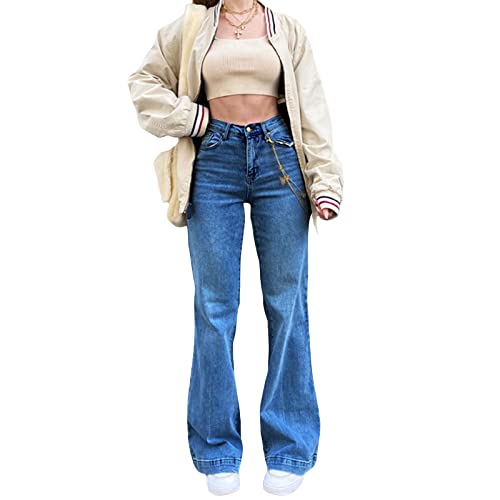 Baggy Jeans for Women High Waist Streetwear Jeans Vintage Wide Leg Straight Denim Pants Womens Casual Trousers