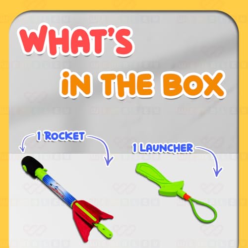 Image of Wembley Foam Rocket Launcher Slingshot Flying Rocket Toy for Kids with Whistling Sound Fly High Action Launcher Non-Toxic No Battery Needed Ideal for Birthday Gift