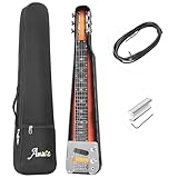 Amuic Lap Steel Guitar, Slide Steel Guitar Electric, 6 Strings Slotted Head Stock...