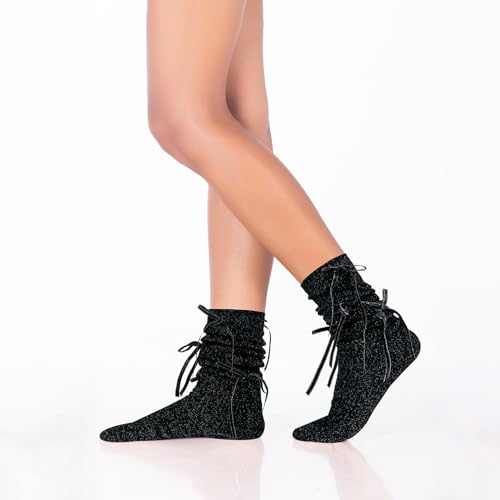 Image of Violet Mist women slouch socks thick colored knee high scrunch socks long stacked sock boot 80s 90s Novetly