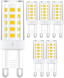 G9 LED Bulbs Cool White 5W, 3000K Daylight G9 Base led Light Bulbs for Chandeliers, 5W (40W Halogen Equivalent), 360° Beam Angle, 450LM, Non-dimmable for Home Lighting, 6 Pack