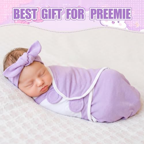 Image of 4 Pack Preemie Newborn Swaddle Set, Solid Color Style, Preemie