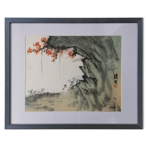 Peinture chinoise cadeau art traditionnel oiseau et fleur
