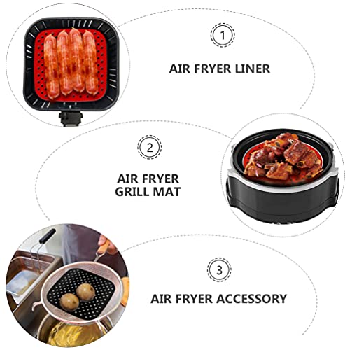 HEMOTON 2 peças de forros de fritadeira a ar perfurada reutilizável para fritadeira a ar perfurada d