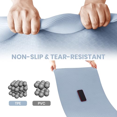 Good Nite Yoga Mat Thick 10 mm Exercise Mat TPE Yoga Mats For Women & Men Non-Slip Pilates Fitness Workout Gym Mats For Home Gyms Outdoor - Image 4