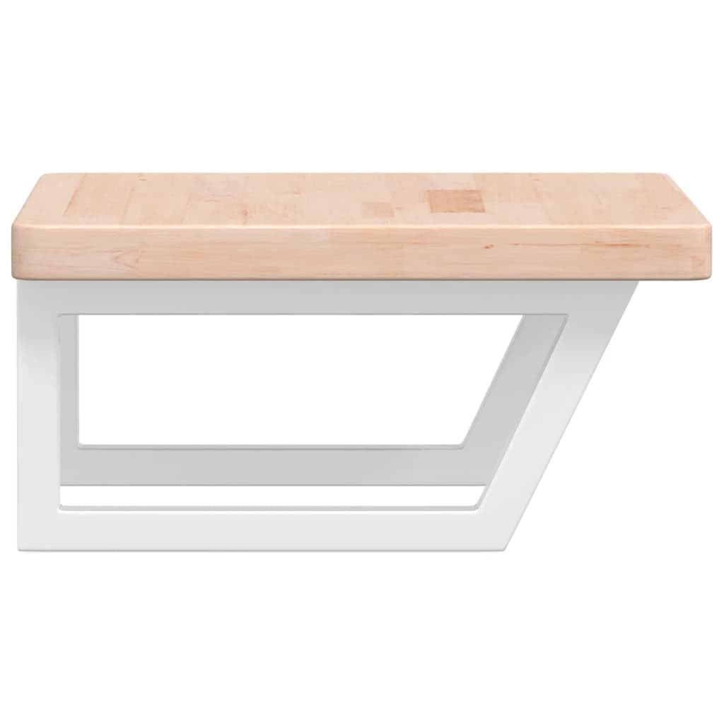 Piano lavabo in legno massiccio di quercia, 50 x 50 cm, con