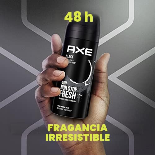 AXE Bodyspray Black, 12 x 150 ml desodorante sin aluminio en aerosol para hombres