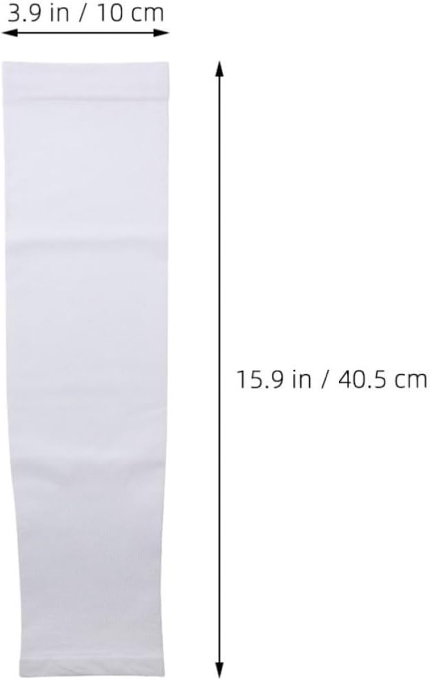 Compression Arm Sleeves High Elasticity for Men 2 Pairs White Chinlon Material, Sun Protection, for Sports and Football Activities