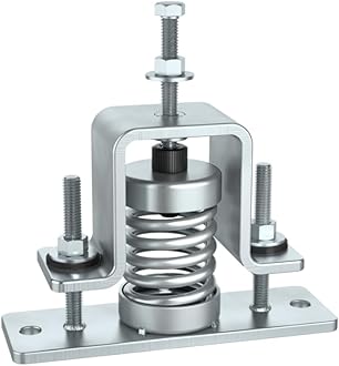 Easyflex VibraSystems Spring Isolator/Restrainer for HVAC Equipment, Fan air Circulation Systems, compressors, Pumps, chillers, AC Units, Deflection 1 inch, Pack of 4 (Bolted Top)