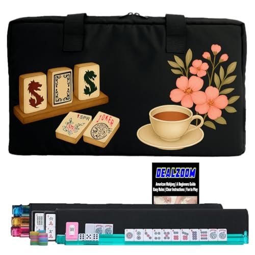 Jeu Mahjong Américain Blossom Brew 166 carreaux 4 supports sac transport