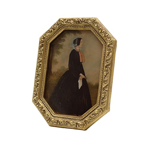 Yulink 4X6 Vintage Picture Frame, Antique Ornate Gold Octagon Photo Frame, For Tabletop And Wall Display, Decorative Retro Home Decor, Old Fashioned Photo Gallery Art #TOP5