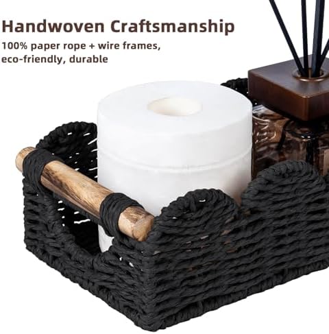 CubesLand Toilet Tank Paper Storage Basket Bathroom Decor Organizer Basket - 5