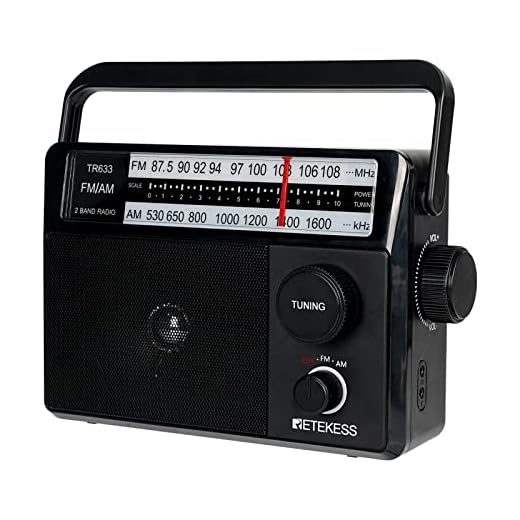 Retekess TR633 Tragbares Radio, AM FM -Radio -Netze und Batterie, Transistor, Kopfhörerbuchse, großer Lautsprecher, einfach für ältere Menschen,Küche,Für Schlafzimmer(schwarz)