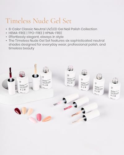 Set de esmaltes de gel 6 colores Tonos Nude miniatura 2