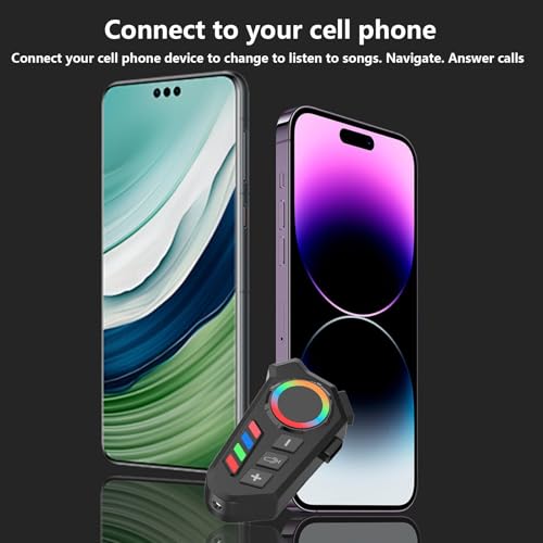 Auriculares de moto genéricos de comunicación con luz colorida integrada 7