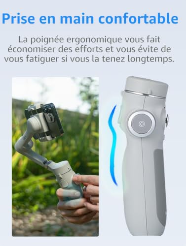FeiyuTech Vimble 4SE Stabilisateur Smartphone 3 Axes pour Téléphone,Charge utile de 260G,Contrôle gestuel,Compatible avec iPhone et Android,Stabilisateur iPhone pour Youtube,TikTok – vue 6