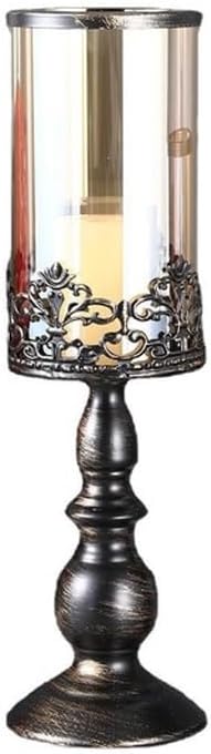 Retro Dual-use Candlestick Wrought Iron Geometric Home and Living Room Decoration Candle Holders(Small)