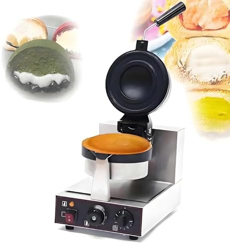 Double-Sided Electric Hamburger Maker & Ice Cream UFO Machine with Timer, Non-Stick Panini Press, Commercial Waffle Cone Maker - Versatile Kitchen Appliance (Single Head)
