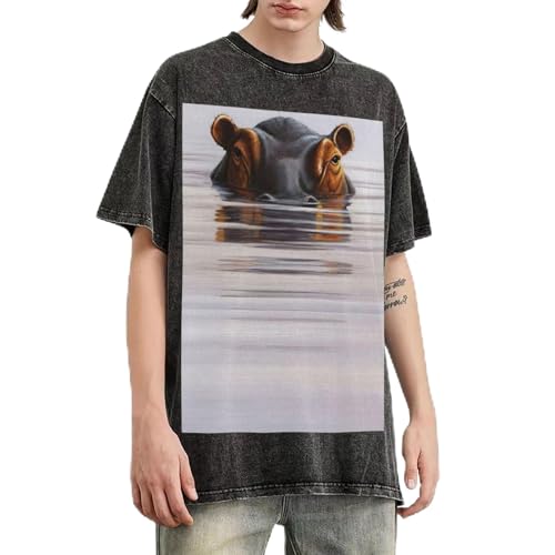 T-shirt en coton à manches courtes pour hommes avec finition vintage haut de gamme