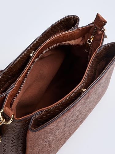 Image of Max Women Textured Sling Bag (Brown FS)