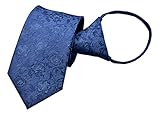 Mens Big Boys Kid Navy Blue Prom Zip Ties Floral Uniforms College Pull Neckties