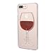 Rihan 3D Design Flowing Liquid Red Wine Transparent Plastic Case for iPhone 7 Plus iPhone 8 Plus (Wine Glass)