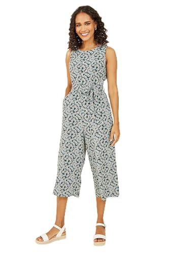 Mela London Mela Green Daisy Floral Print Culotte Jumpsuit 16 Green