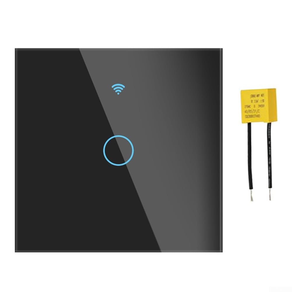 Advokingtap Advokingtap Smart WiFi Light Switch,1 Gang Touch Wall Switch Capacitor For Tuya For SmartLife App Voice Control For Home Automation(Black)