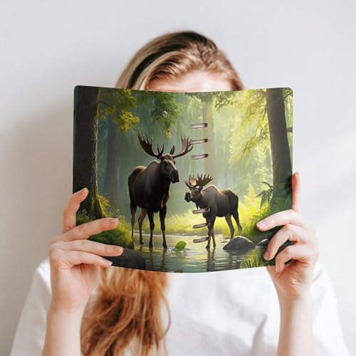 Journal en cuir rechargeable A5 motif cerf orignal idée cadeau de luxe - 6