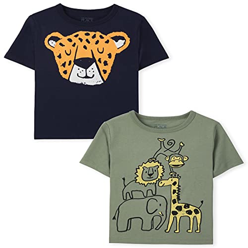 Image of The Children's Place Baby Toddler Boy Short Sleeve Graphic T-Shirt 2-Pack