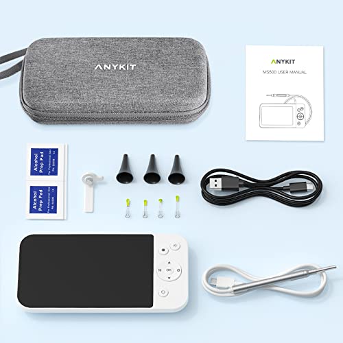 Anykit Digital Otoscope With 5" Ips Screen, 3.9Mm Ear Camera With 6 Lights, 720Phd Ear Scope With Rechargeable Battery, Storage Case, 32Gb Card, Supports Photo Snap And Video Recording #TOP7