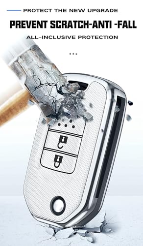 Coque de clé pliante pour Honda boîtier de télécommande finition argent premium - 5