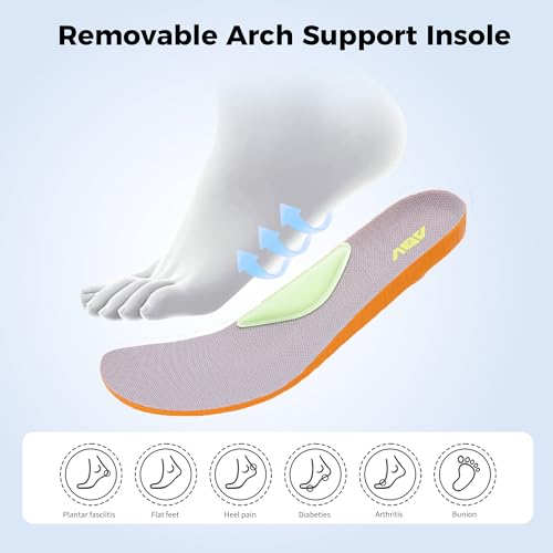 RomenSi Wide Toe Box Shoes Women Arch Support Walking Shoes Comfortable Wide Width Tennis Sneakers for Plantar Fasciitis Relief US 6-113
