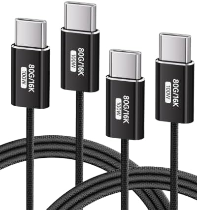 KMMXXCPM [2 Stück 1m USB C auf USB C Kabel Kompatibel mit Thunderbolt 5/4,USB C Schnellladekabel 100W,USB5 80Gbps Datenkabel,besonders flexibler,16K/8K/4K Videokabel für MacBook Pr