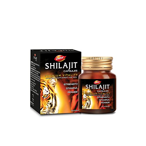 Dabur Shilajit Capsules 30s |Shilajeet |Increases Strength Stamina & Power|Supports Vigor & Vitality|Improves Muscle Strength & Repair|Supports Body Building| Natural Fulvic Acid | Immunity