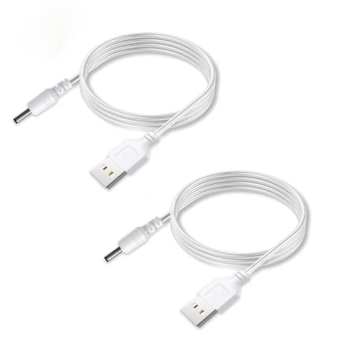 2 Pack | Cavo di Alimentazione USB a DC 3,5 * 1,35mm 5V Cavo di Ricarica | 100cm | Compatibile con Foreo Luna Facial Cleanser Luna2, Luna3, Luna Mini, Luna Mini 2, ISSA Series Spazzolino Elettronico