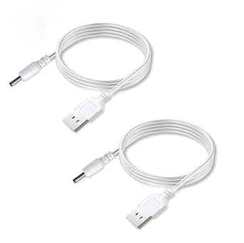 2 шт. | USB-кабель питания 3,5 x 1,35 мм 5 В | 100 см | для светодиодных лент, фонариков, настольных ламп, вентиляторов, часов, ко