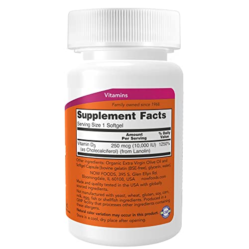 Now Foods: Vitamin D-3 (10.000 IE) - 120 Softgels - Image 3