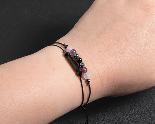 QqzsJewls Triple Protection Bracelets Negative Energy Blocker, Black Tourmaline and Obsidian Bracelets for Women Men, Gifts for Him Her3