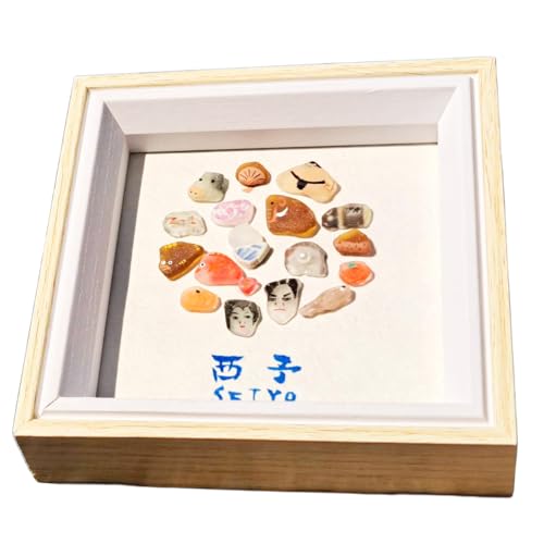 西予市シーグラスアート ミニ色紙サイズ シーグラス インテリア オリジナル 手作り アート 愛媛県 西予市