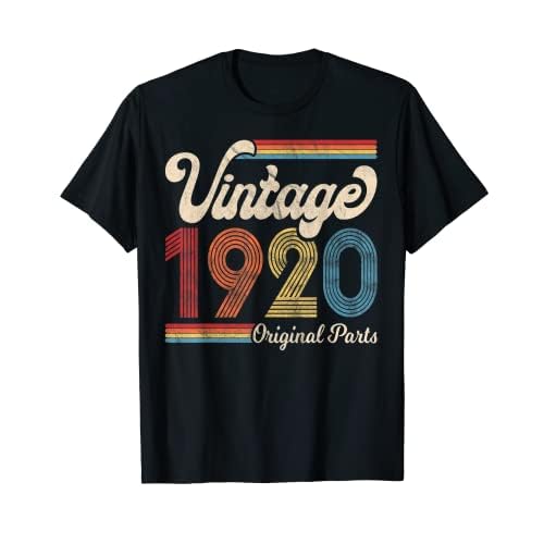 1920. Vintage 1920 Cumpleaños Regalo Hombres Mujeres Nacido Hecho 1920 Camiseta