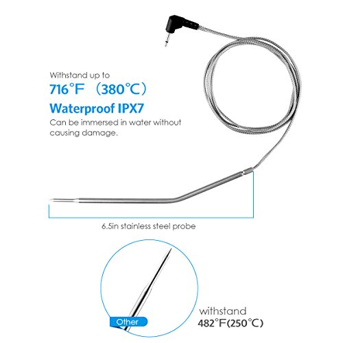 AMIR Barbecue Grill Thermometer, Wireless Bratenthermometer, Fleisch Thermometer mit Dual 304 Sonden, Größere Reichweite 300 °C (856 °F), Timer und Radio Empfänger-3