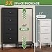 HIGDBFE Dresser with Hanging Rack, 4 Drawers Small Closet for Bedroom, Reversible Fabric Kids Chest of Drawers with Clothes Rack, Tall Storage Tower, Sturdy Frame, Black, 44''H