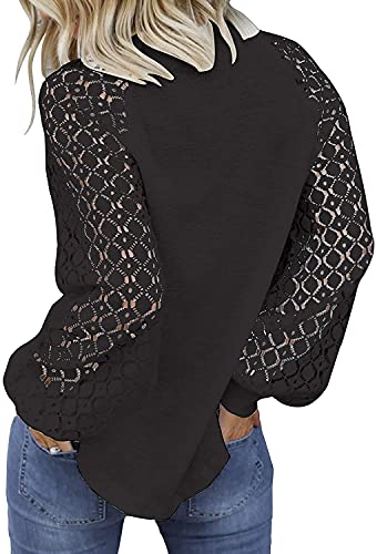 Image of Women Blouses and Tops Black White Colorblock Bell Sleeve Cold Shoulder Top Shirt